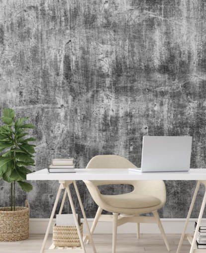 black and white concrete effect wallpaper called Black and White Industry for bedrooms and kitchens