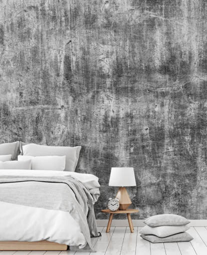 black and white concrete effect wallpaper called Black and White Industry for bedrooms and kitchens