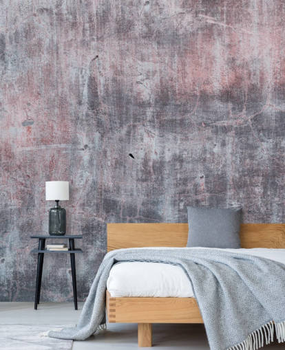 Graues und rosafarbenes Industrietapeten-Wandbild mit dem Titel Grey and Pink Concrete Effect für Schlafzimmer und Küchen