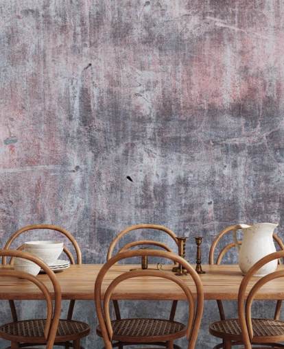 mural de papel pintado industrial gris y rosa llamado Grey and Pink Concrete Effect para dormitorios y cocinas