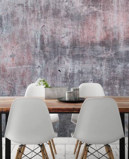 mural de papel pintado industrial gris y rosa llamado Grey and Pink Concrete Effect para dormitorios y cocinas