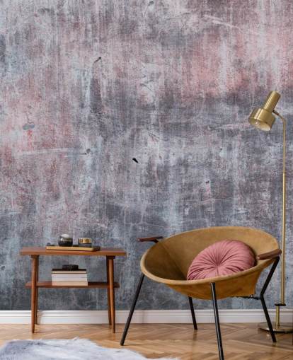gray and pink industrial wallpaper mural called Gray and Pink Concrete Effect for bedrooms and kitchens
