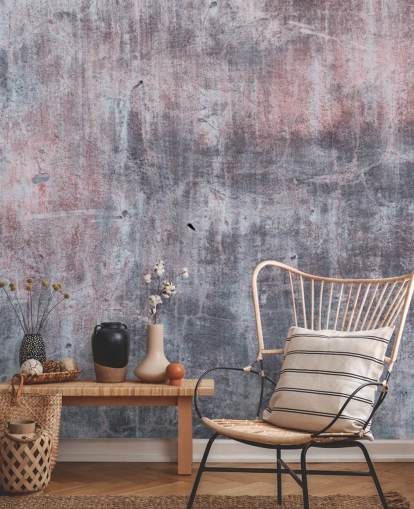gray and pink industrial wallpaper mural called Gray and Pink Concrete Effect for bedrooms and kitchens