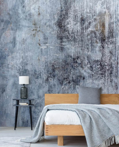 carta da parati murale blu effetto cemento per cucine e salotti del marchio Wallsauce