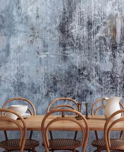 papier peint mural effet béton bleu pour cuisines et salons par Wallsauce