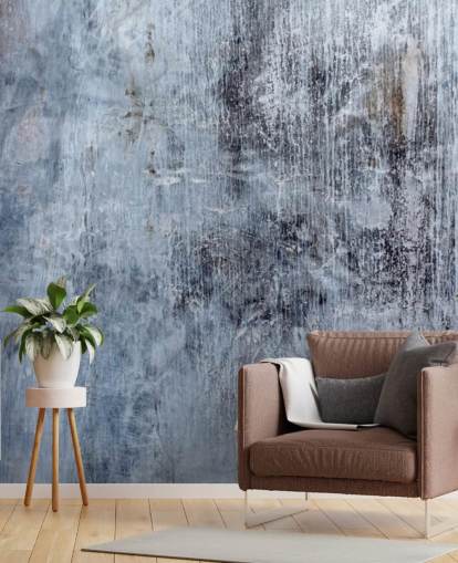 carta da parati murale blu effetto cemento per cucine e salotti del marchio Wallsauce