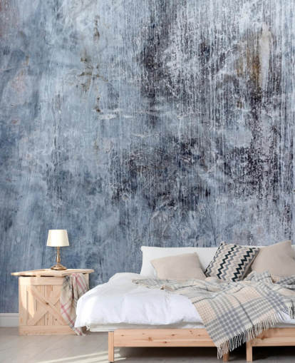 Blaues Tapeten-Wandbild in Betonoptik für Küchen und Wohnzimmer von Wallsauce Blaues Tapeten-Wandbild in Betonoptik für Küchen und Wohnzimmer von Wallsauce