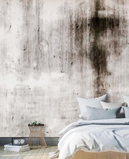 gray and black industrial wallpaper mural called One Place Black for modern kitchens and bedrooms by Wallsauce