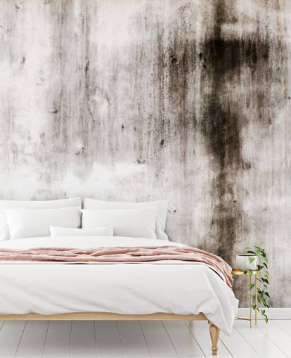 mural de papel pintado industrial gris y negro llamado One Place Black para cocinas y dormitorios modernos de Wallsauce mural de papel pintado industrial gris y negro llamado One Place Black para cocinas y dormitorios modernos de Wallsauce