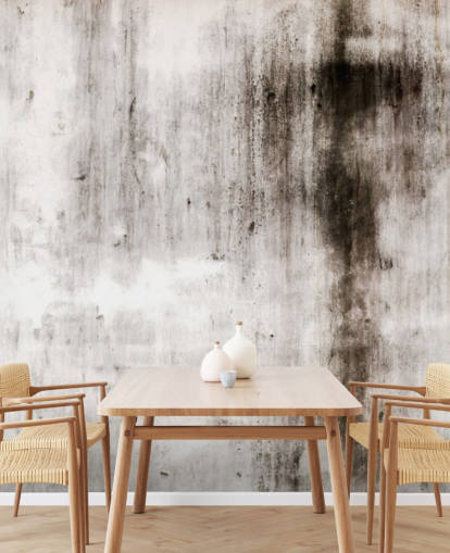 carta da parati industriale grigia e nera chiamata One Place Black per cucine e camere da letto moderne di Wallsauce