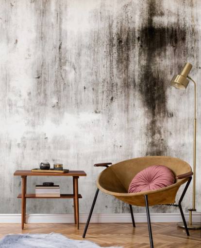 mural de papel pintado industrial gris y negro llamado One Place Black para cocinas y dormitorios modernos de Wallsauce mural de papel pintado industrial gris y negro llamado One Place Black para cocinas y dormitorios modernos de Wallsauce