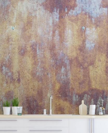 mural de papel pintado industrial multicolor llamado All Colored Concrete para cocinas y dormitorios