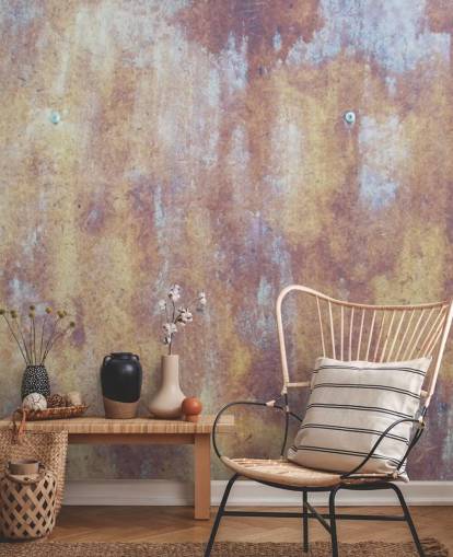multicoloured industrial wallpaper mural called All Coloured Concrete for kitchens and bedrooms