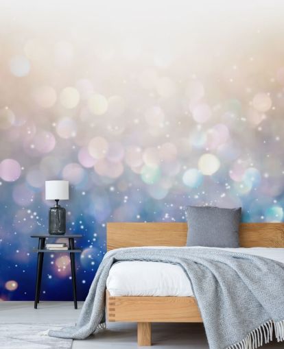 Blå och rosa Chunky Glitter väggmålning Blå och rosa Chunky Glitter väggmålning