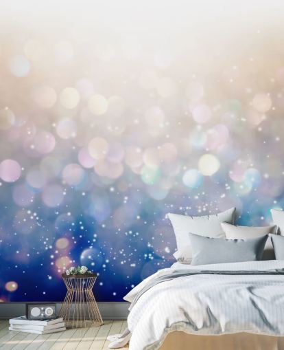 Blue and Pink Chunky Glitter Mural