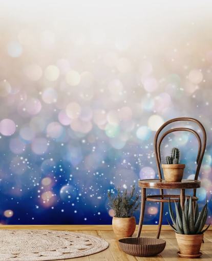 Blue and Pink Chunky Glitter Mural