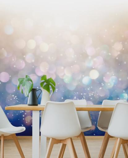 Papier Peint Fresque Gros Paillettes Bleues