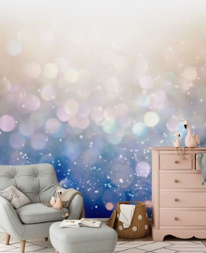 Blå og Pink Chunky Glitter Mural