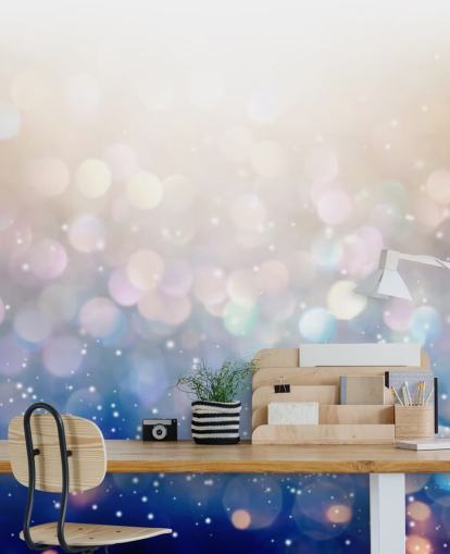 Blaues und pinkes Glitzer-Wandbild