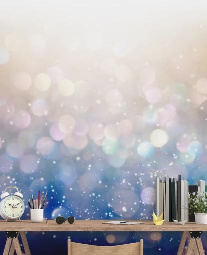 Blå og rosa tykk Glitter Mural