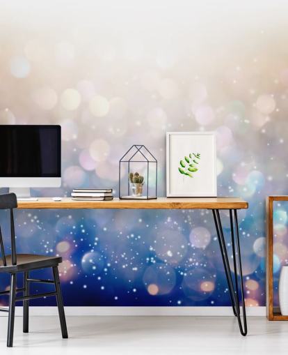 Blue and Pink Chunky Glitter Mural