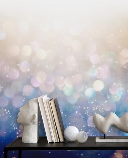 Blue and Pink Chunky Glitter Mural