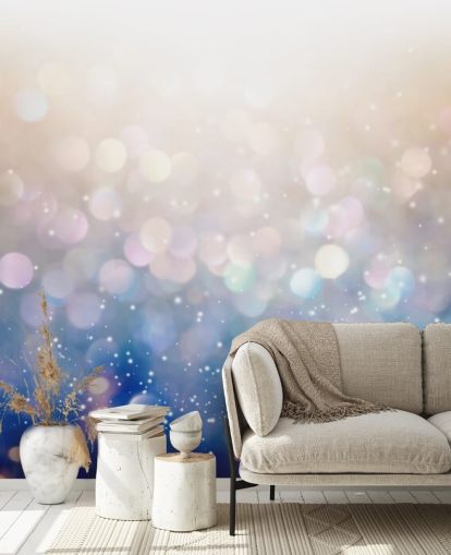 Blue and Pink Chunky Glitter Mural