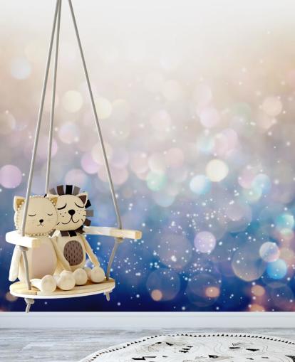 Blue and Pink Chunky Glitter Mural