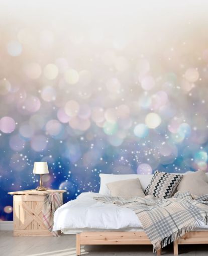 Blå och rosa Chunky Glitter väggmålning
