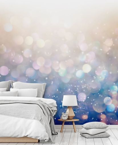 Blå og Pink Chunky Glitter Mural