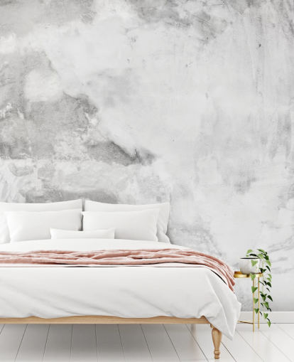 gray and white Cement Plaster Effect wallpaper mural at Wallsauce for bedrooms, kitchens and living rooms