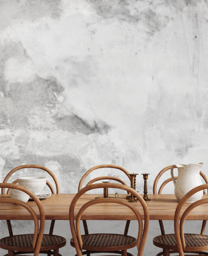 carta da parati murale Cement Plaster Effect grigia e bianca di Wallsauce per camere da letto, cucine e salotti
