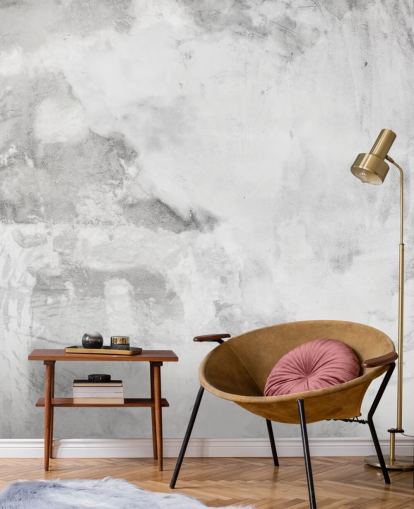 gray and white Cement Plaster Effect wallpaper mural at Wallsauce for bedrooms, kitchens and living rooms