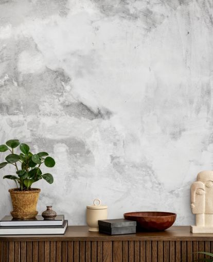 mural de papel pintado gris y blanco con efecto yeso de cemento en Wallsauce para dormitorios, cocinas y salas de estar mural de papel pintado gris y blanco con efecto yeso de cemento en Wallsauce para dormitorios, cocinas y salas de estar