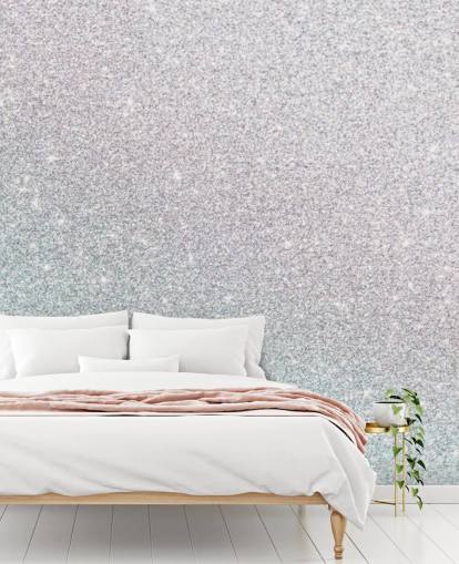 Silber funkelndes Wandgemälde