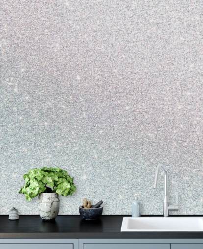 Silber funkelndes Wandgemälde