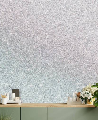 Silver Sparkle Wall Mural