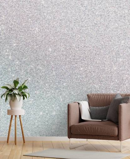 Silver Sparkle Wall Mural Silver Sparkle Wall Mural