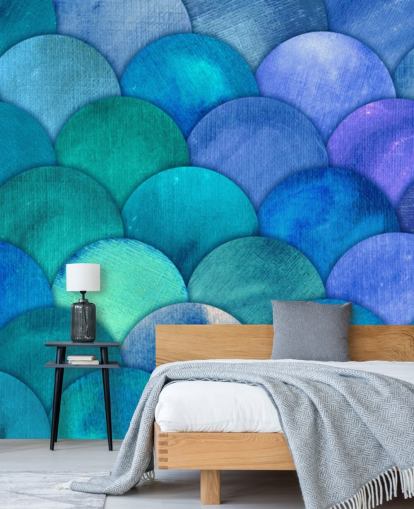 blue mermaid scales wallpaper