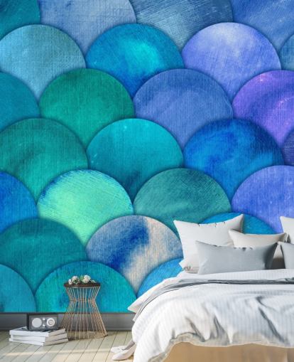 papel tapiz de escamas de sirena azul