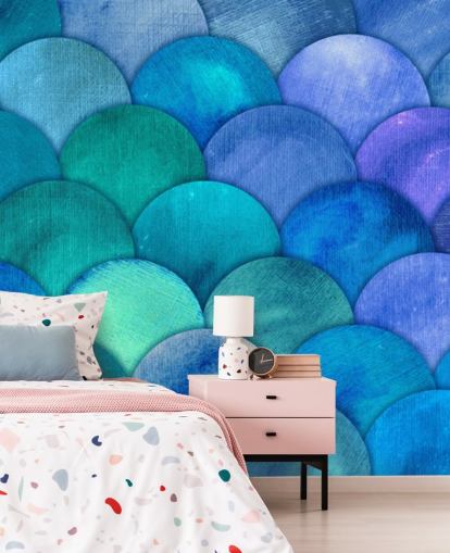 blue mermaid scales wallpaper