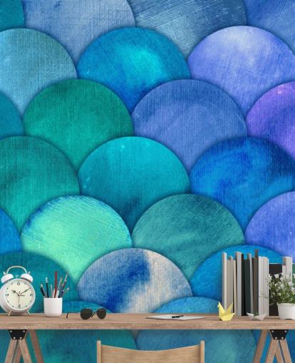 blue mermaid scales wallpaper