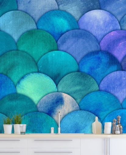 papel de parede azul sereia escalas