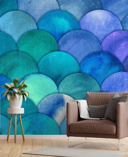 blue mermaid scales wallpaper