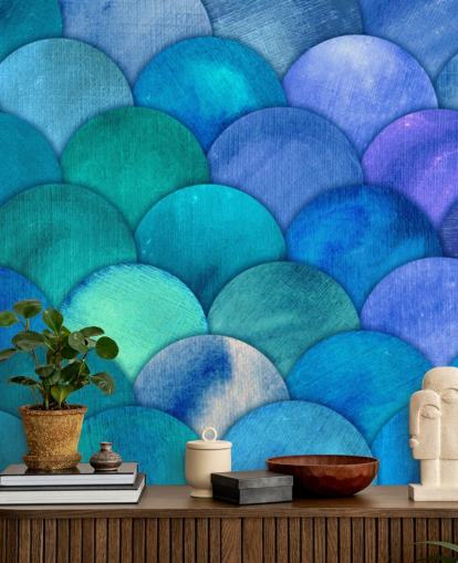 blue mermaid scales wallpaper
