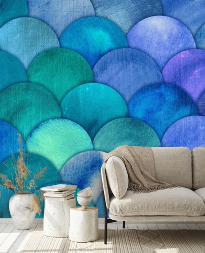 blue mermaid scales wallpaper