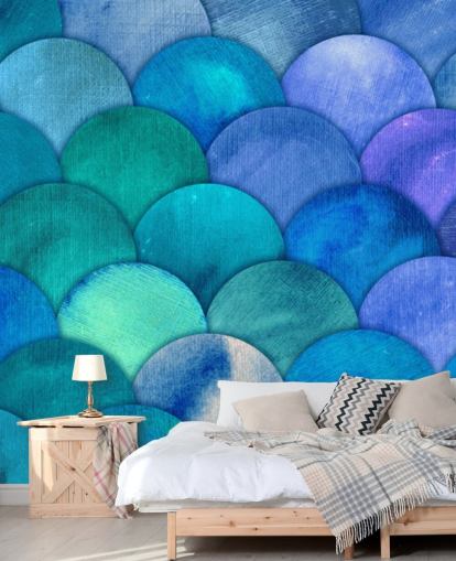 carta da parati scale sirena blu