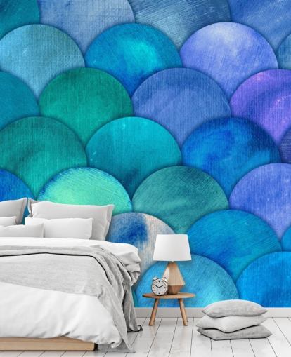 blue mermaid scales wallpaper