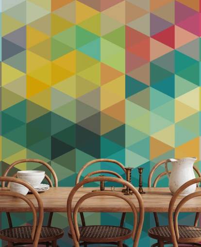 Papel pintado geométrico de colores