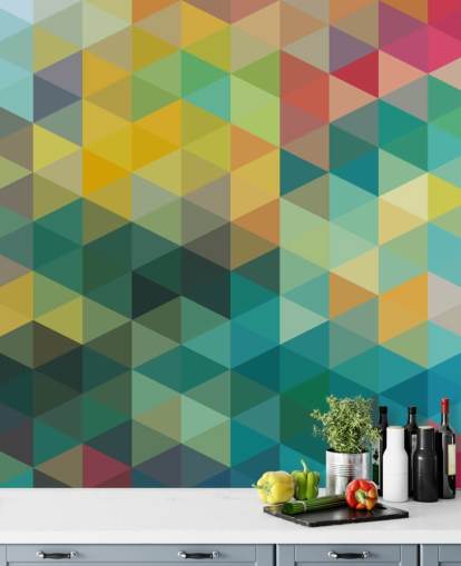 Colourful Tones Geometric Wallpaper
